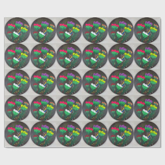 Papier Cadeau Autocollant - Œuvre d'art faite main - Papillon Bo