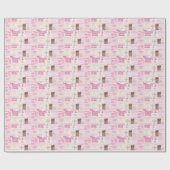 Papier Cadeau Autocollant Rose Fidèle (Plat)