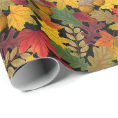 Papier Cadeau Automne automne Feuille coloré (Coin rond)