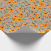 Papier Cadeau Automne Automne Floral Motif Sage Vert (Coin)