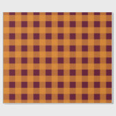 Papier Cadeau Automne Automne Orange Burgundy Plaid Motif (Plat)