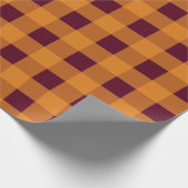 Papier Cadeau Automne Automne Orange Burgundy Plaid Motif (Coin)