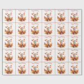 Papier Cadeau Automne / Autumn Vibes Fox - Joyeux anniversaire (Plat)