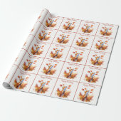 Papier Cadeau Automne / Autumn Vibes Fox - Joyeux anniversaire (Déroulé)