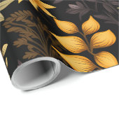 Papier Cadeau Automne avec tournesol, citrouille et boho Florals (Coin rond)