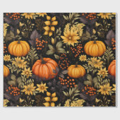 Papier Cadeau Automne avec tournesol, citrouille et boho Florals (Plat)