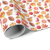 Papier Cadeau Automne Botanique Sans Seamless : Élégance Florale (Coin rond)