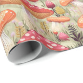 Papier Cadeau Automne Champignons botaniques d'automne Goblincor (Coin rond)
