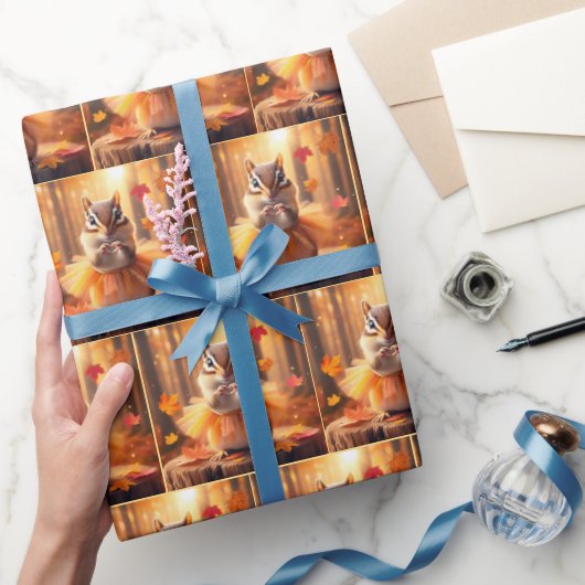 Papier Cadeau Automne Chipmunk Dans Un Tutu (Cadeaux)
