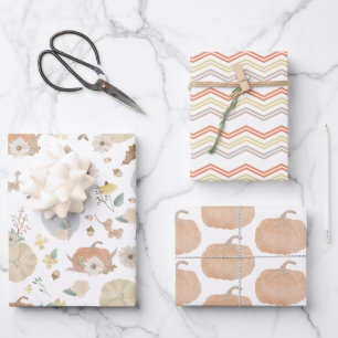 Papier cadeau automne Citrouille automne