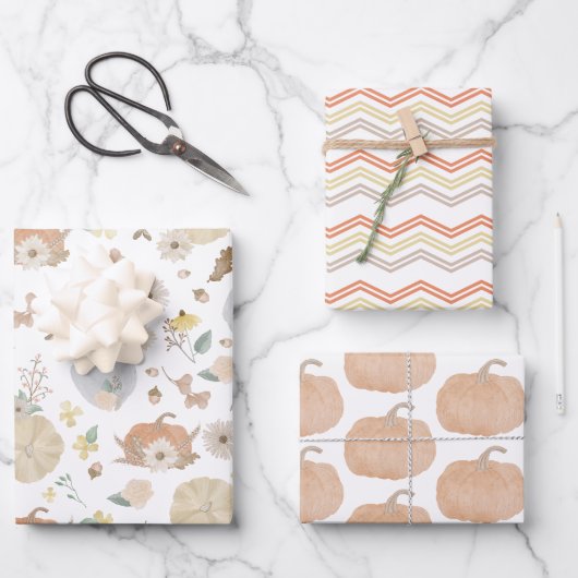 Papier cadeau automne Citrouille automne (Recto)