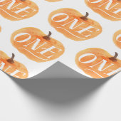 Papier Cadeau Automne Citrouille Automne Premier anniversaire UN (Coin)