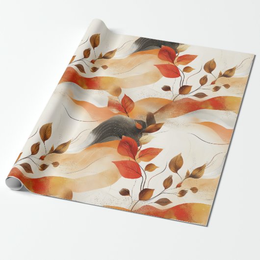 Papier Cadeau Automne Elegance Motif sans faille (Déroulé)