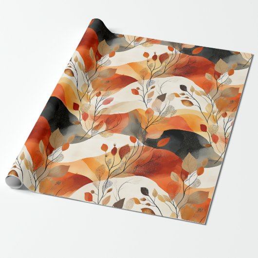 Papier Cadeau Automne Elegance Motif sans faille (Déroulé)