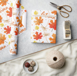 Papier Cadeau Automne Feuillage Automne Feuilles Automne
