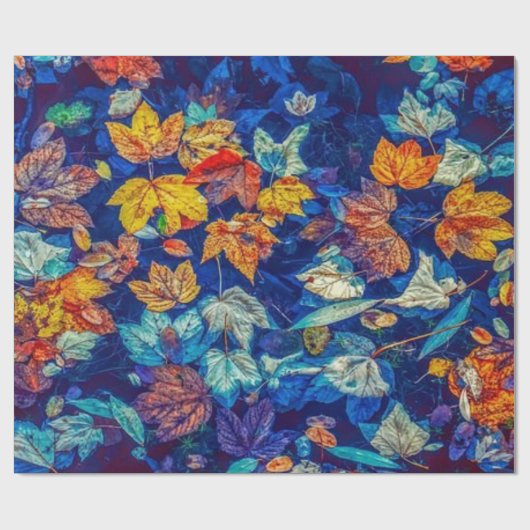 Papier Cadeau automne feuille (Plat)