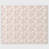Papier Cadeau Automne Feuilles Botanique Pêche Orange Aquarelle (Plat)