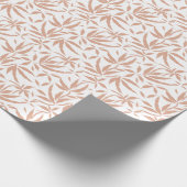 Papier Cadeau Automne Feuilles Botanique Pêche Orange Aquarelle (Coin)