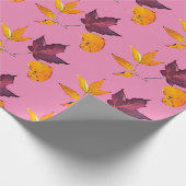 Papier Cadeau Automne Feuilles de couleur automne (Coin)