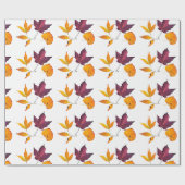 Papier Cadeau Automne Feuilles de couleur automne (Plat)
