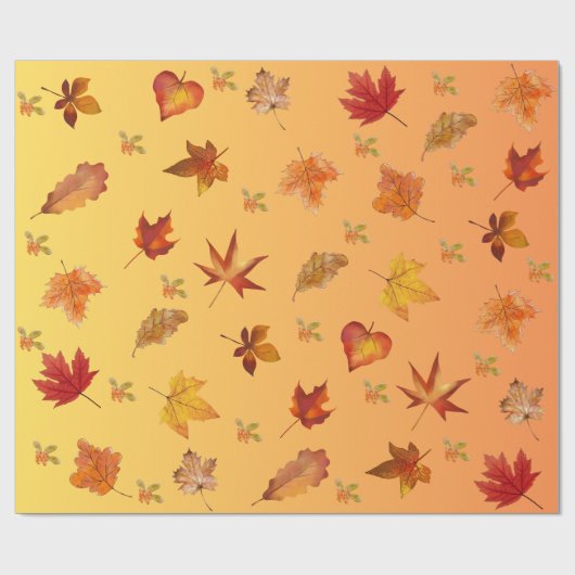 Papier Cadeau Automne Feuilles Motif automne (Plat)