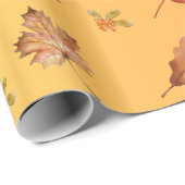 Papier Cadeau Automne Feuilles Motif automne (Coin rond)