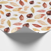Papier Cadeau Automne Feuilles Terracotta Brown Boho Motif (Coin)