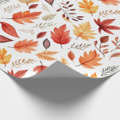 Papier Cadeau Automne Feuilles Terracotta Brown Boho Motif (Coin)