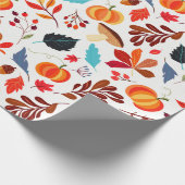 Papier Cadeau Automne Foliage Citrouille vacances thème (Coin)