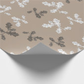 Papier Cadeau Automne Foliing Feuille Brown Taupe Motif (Coin)