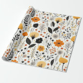 Papier Cadeau Automne Moderne Boho Automne Botanique Floral (Déroulé)