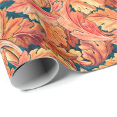 Papier Cadeau Automne Morris Feuilles (Coin rond)