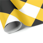 Papier Cadeau Automne Motif noir jaune et blanc (Coin rond)