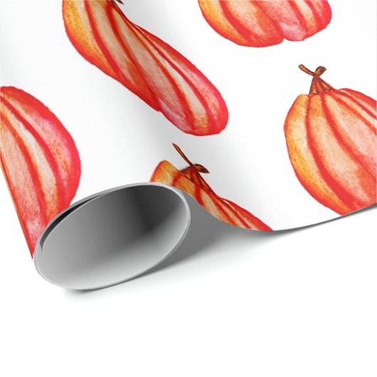 Papier Cadeau Automne, papier d'enveloppement Citrouille (Coin rond)