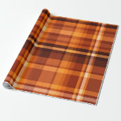 Papier Cadeau Automne Plaid Confortable Automne Design Motif (Déroulé)