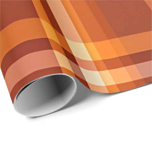 Papier Cadeau Automne Plaid Confortable Automne Design Motif (Coin rond)