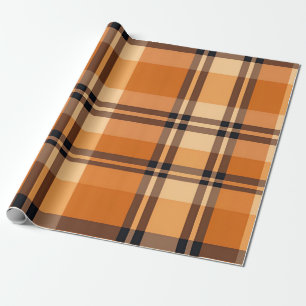 Papier Cadeau Automne Plaid Confortable Automne Design Motif