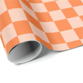 Papier Cadeau Automne Rétro Automne Orange Tartan Plaid (Coin rond)