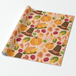 Papier Cadeau Automne sans couture motif, mignonne texture de de