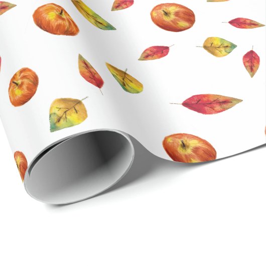 Papier Cadeau Automne Thanksgiving Automne Rustique Illustré À L (Coin rond)