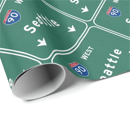 Papier Cadeau Autoroute d'autoroute nationale de wa de Seattle (Coin rond)
