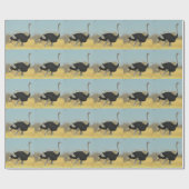 Papier Cadeau Autruche en course (Plat)