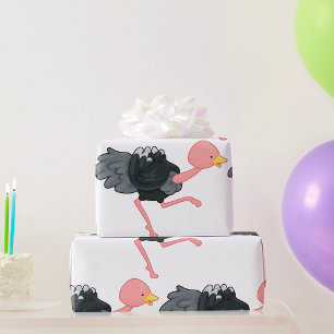Papier Cadeau Autruche en course