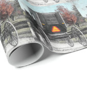 Papier Cadeau Autumn Amish Buggy (Coin rond)