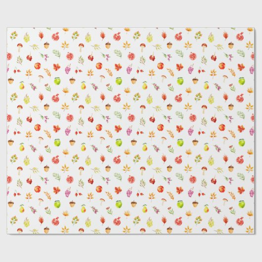 Papier Cadeau Autumn Fall Harvest Pattern (Plat)