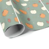 Papier Cadeau Autumn Fall Pumpkin (Coin rond)