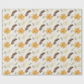 Papier Cadeau Autumn / Fall yellow flower Pattern (Plat)