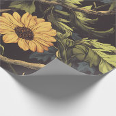 Papier Cadeau Autumn Fire Botanical Floral Wrapping Paper (Coin)