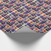 Papier Cadeau Autumn Leaves Rustic Patchwork (Coin)