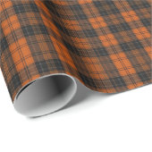 Papier Cadeau Autumn Orange and Black Tartan Plaid (Coin rond)